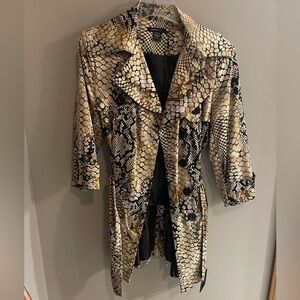 Robert Louis Snake Print Trench Coat
